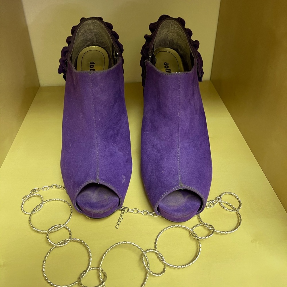 Purple ankle boot heels